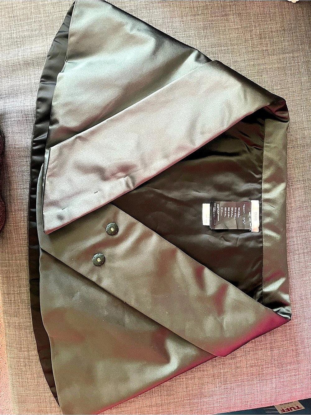 Prada Green Silk Taffeta Wrap Cape (often archived or stylized as a cropped wrap